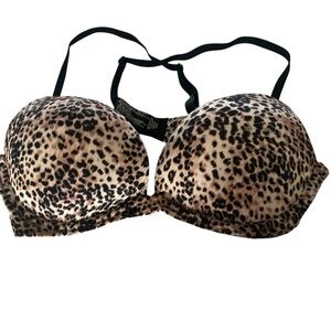 Victoria’s Secret biofit push-up bra size 34C multiway straps cheetah print